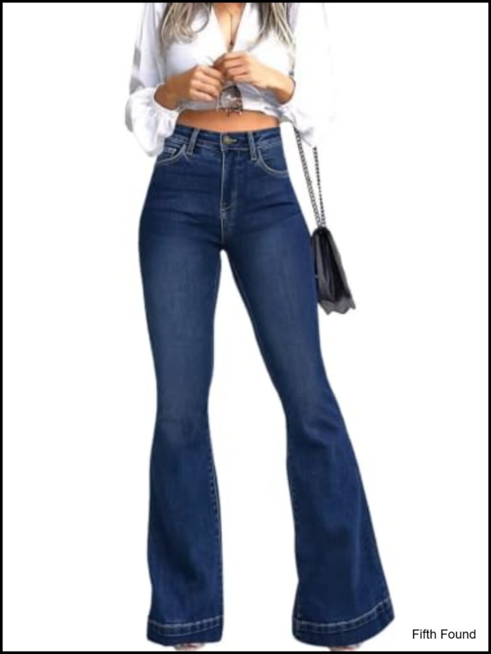High Waisted Bell Bottom Flare Jeans Stretch Denim Butt Lifting Wide Leg Pants
